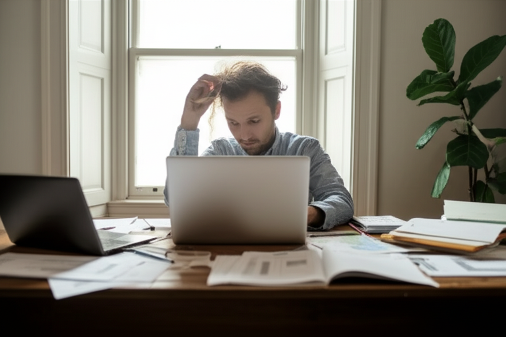 Người làm việc độc lập bối rối